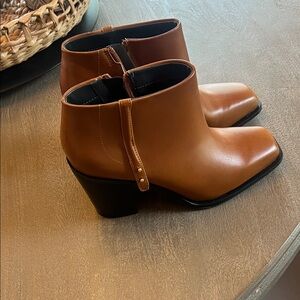 Franco Sarto Brown Ankle Booties